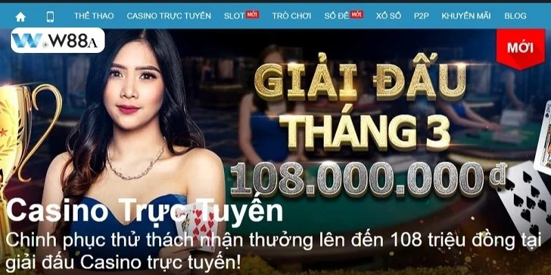 Sảnh Casino W88 là sân chơi hàng đầu về cá cược đổi thưởng hiện nay.